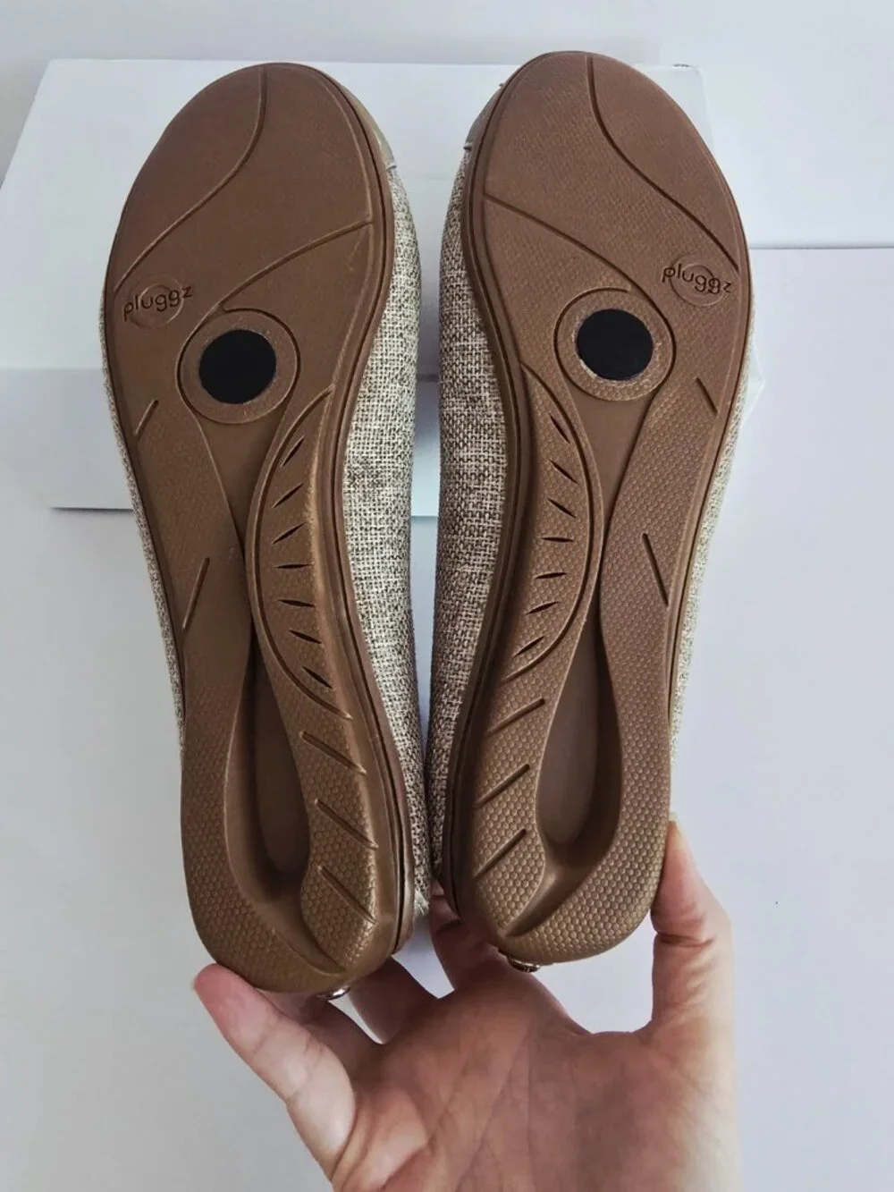 Pluggz Grounding Earthing Cap Toe Ballet Flats Shoes 8 Slip On Leather Fabric